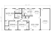 Adobe / Southwestern Style House Plan - 3 Beds 2 Baths 1018 Sq/Ft Plan #1-138 