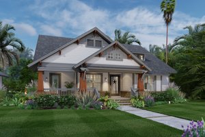Cottage Exterior - Front Elevation Plan #120-278