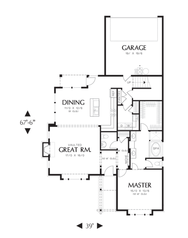 Home Plan - Craftsman Floor Plan - Main Floor Plan #48-529
