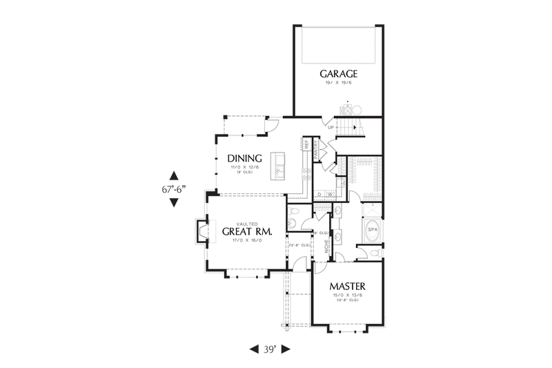 Architectural House Design - Floor Plan - Main Floor for Craftsman House Plan #48-529 - 4 bed, 3.5 bath