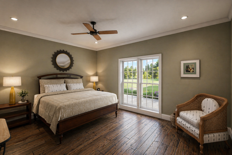 House Blueprint - Interior - Master Bedroom for Country House Plan #44-259 - 3 bed, 2 bath