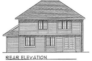 Exterior - Rear Elevation for Traditional House Plan #70-317 - 4 bed, 2.5 bath