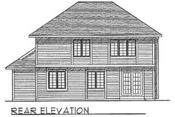 Exterior - Rear Elevation for Traditional House Plan #70-317 - 4 bed, 2.5 bath