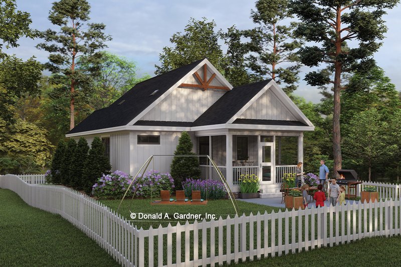 Dream House Plan - Exterior - Rear Elevation for Farmhouse House Plan #929-1188 - 2 bed, 2 bath