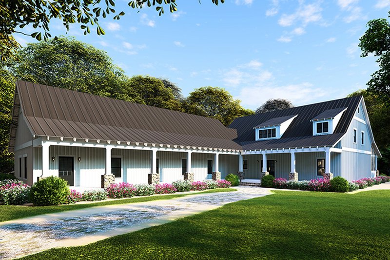 House Blueprint - Farmhouse Exterior - Front Elevation Plan #923-104