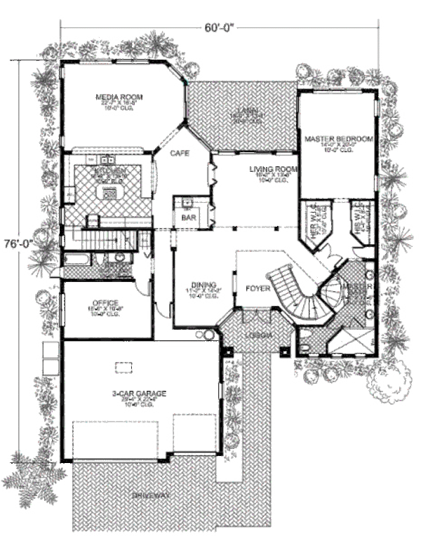 Mediterranean Floor Plan - Main Floor Plan #420-235