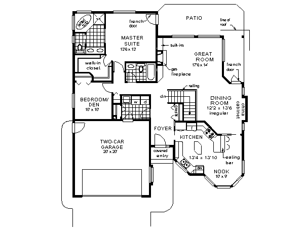 Home Plan - Mediterranean Floor Plan - Main Floor Plan #18-1005