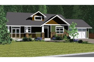 Ranch Exterior - Front Elevation Plan #126-192