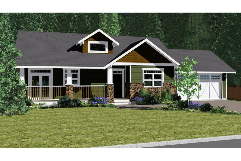 Architectural House Design - Ranch Exterior - Front Elevation Plan #126-192