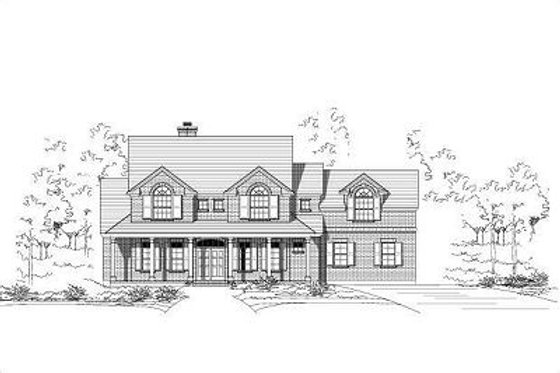 Exterior - Front Elevation for Traditional House Plan #411-530 - 4 bed, 3.5 bath
