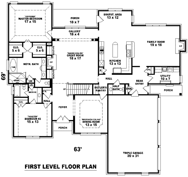 European Floor Plan - Main Floor Plan #81-1308