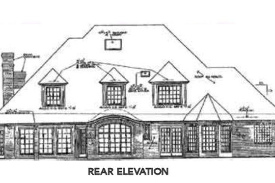 Exterior - Rear Elevation for European House Plan #310-601 - 4 bed, 3.5 bath