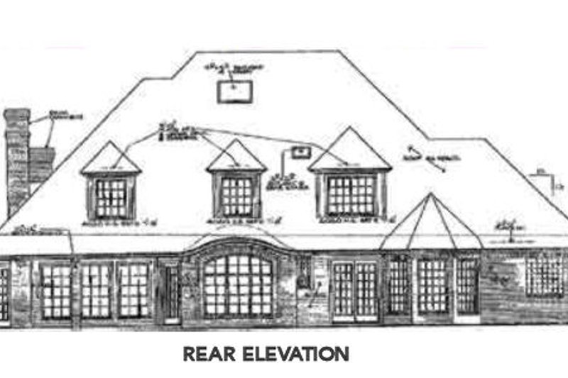 Home Plan - Exterior - Rear Elevation for European House Plan #310-601 - 4 bed, 3.5 bath