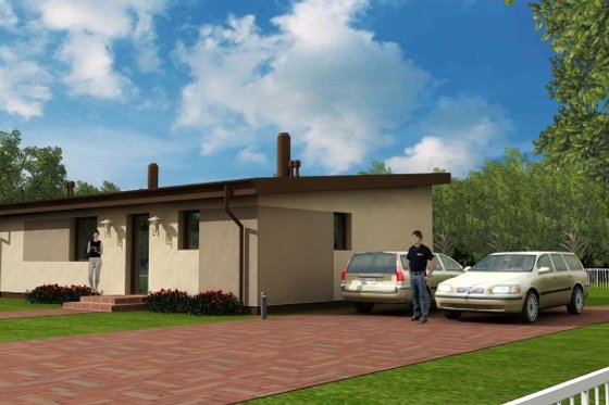 Exterior - Front Elevation for Modern House Plan #538-14 - 3 bed, 1 bath