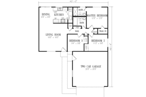 Floor Plan - Main Floor for Ranch House Plan #1-149 - 3 bed, 2 bath