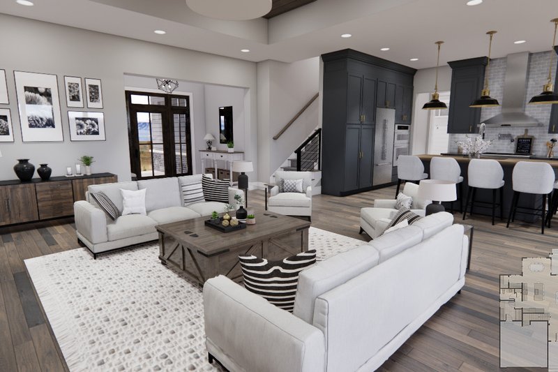 House Blueprint - Interior - Family Room for Traditional House Plan #51-1219 - 3 bed, 2.5 bath