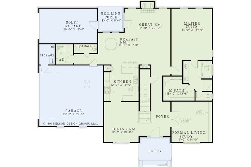 Home Plan - Floor Plan - Main Floor for Traditional House Plan #17-2673 - 4 bed, 3.5 bath