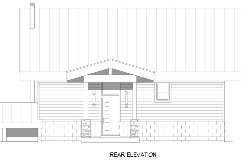 House Plan Design - Exterior - Rear Elevation for Modern House Plan #932-738 - 3 bed, 2 bath