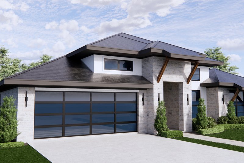 House Plan Design - Exterior - Front Elevation 5 for Modern House Plan #1096-93 - 4 bed, 2.5 bath