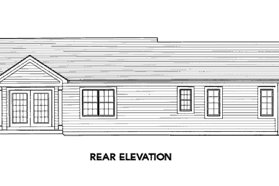 Exterior - Rear Elevation for Traditional House Plan #46-468 - 3 bed, 2 bath