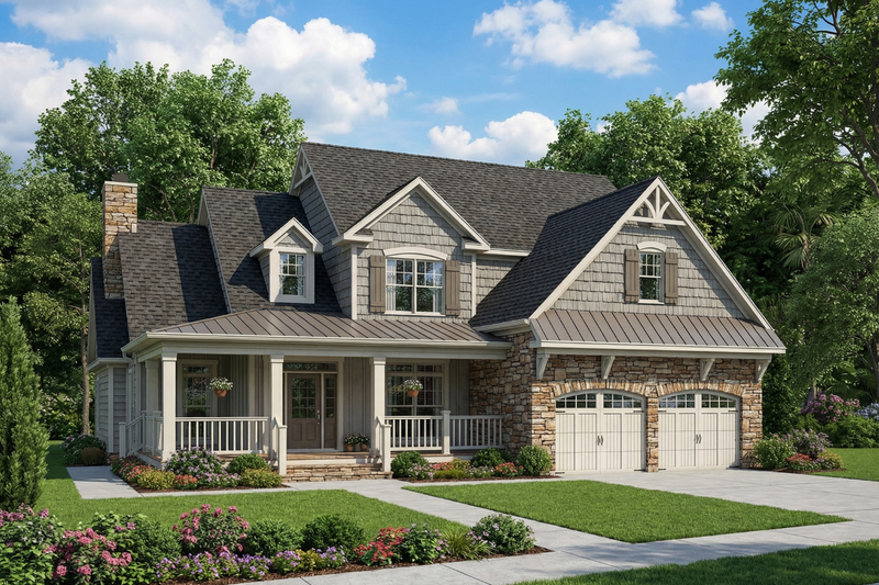 Home Plan - Country Exterior - Front Elevation Plan #17-2269