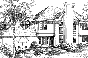 Exterior - Rear Elevation for Colonial House Plan #320-385 - 3 bed, 3 bath