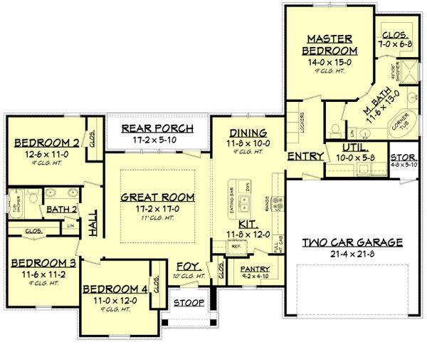 House Plan Design - Ranch Floor Plan - Main Floor Plan #430-182