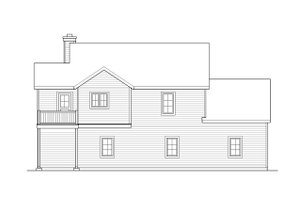 Exterior - Rear Elevation for Craftsman House Plan #22-627 - 2 bed, 2 bath