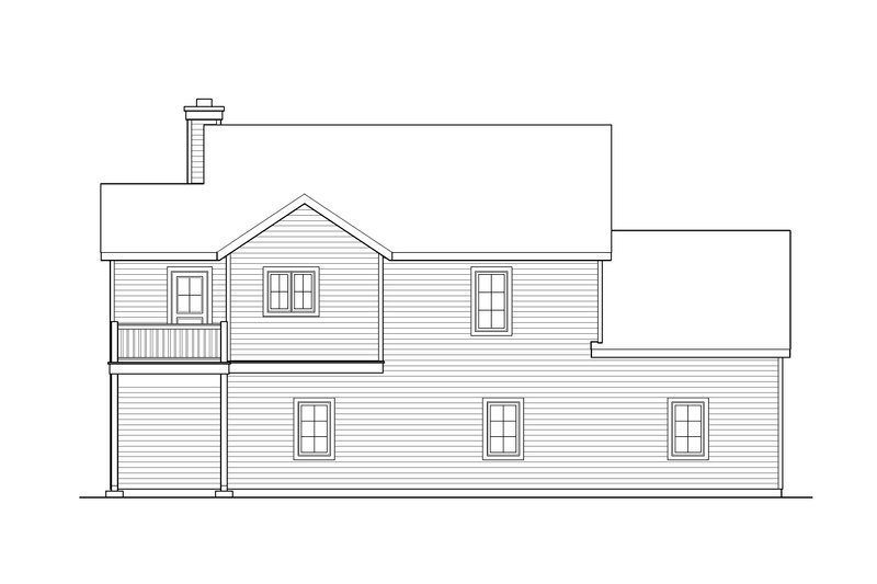 Home Plan - Exterior - Rear Elevation for Craftsman House Plan #22-627 - 2 bed, 2 bath