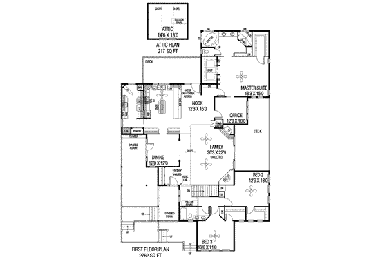 Floor Plan - Main Floor House Plan #60-625 - 3 bed, 2 bath