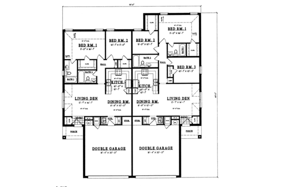 Floor Plan - Main Floor for Traditional House Plan #42-144 - 3 bed, 2 bath