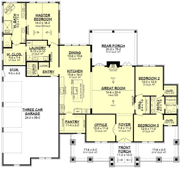 House Plan Design - Farmhouse Floor Plan - Main Floor Plan #430-229