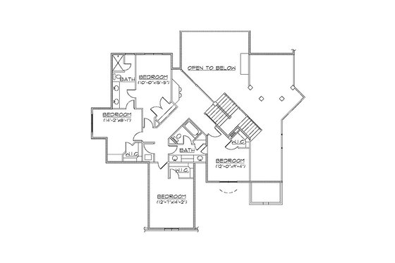 Floor Plan - Upper Floor for European House Plan #5-405 - 7 bed, 5 bath