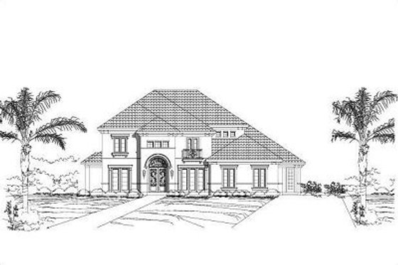 Exterior - Front Elevation for European House Plan #411-414 - 5 bed, 4.5 bath