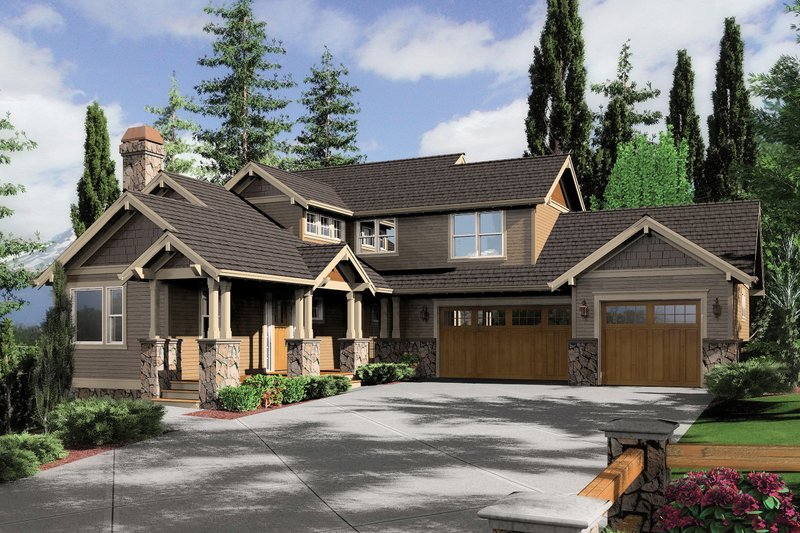 Home Plan - Front View - 3150 square foot craftsman home