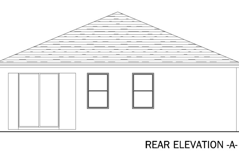 Home Plan - Exterior - Rear Elevation for Traditional House Plan #1058-238 - 2 bed, 2 bath