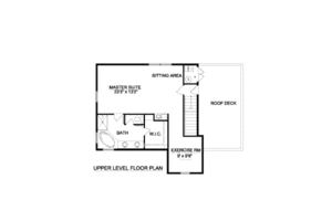 Floor Plan - Upper Floor for Adobe / Southwestern House Plan #116-293 - 3 bed, 2 bath