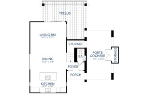 Floor Plan - Main Floor for Contemporary House Plan #80-218 - 2 bed, 2.5 bath