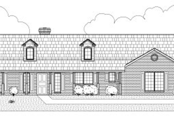 Exterior - Front Elevation for Ranch House Plan #65-482 - 3 bed, 3 bath