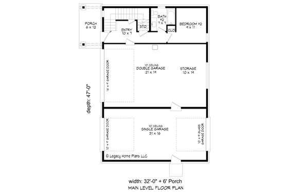 Floor Plan - Main Floor for Contemporary House Plan #932-913 - 2 bed, 2.5 bath