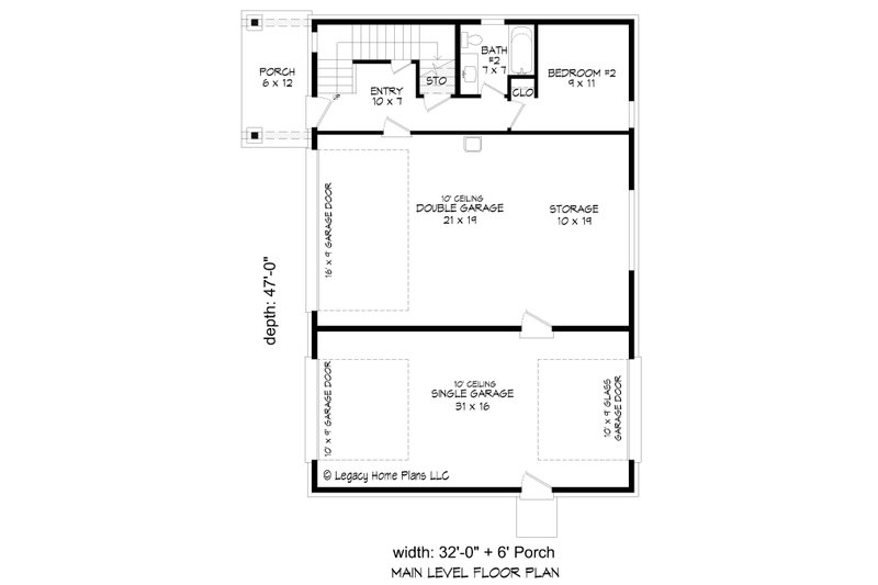 Home Plan - Floor Plan - Main Floor for Contemporary House Plan #932-913 - 2 bed, 2.5 bath