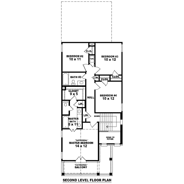 Southern Floor Plan - Upper Floor Plan #81-1370