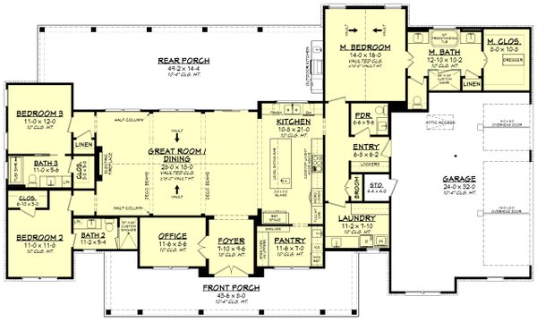 Dream House Plan - Farmhouse Floor Plan - Main Floor Plan #430-412