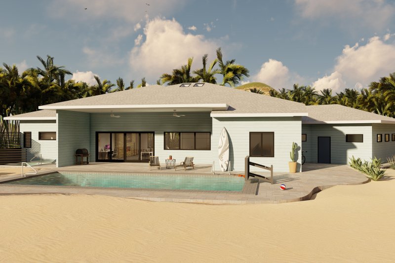 Architectural House Design - Exterior - Rear Elevation for Modern House Plan #1122-11 - 2 bed, 3 bath