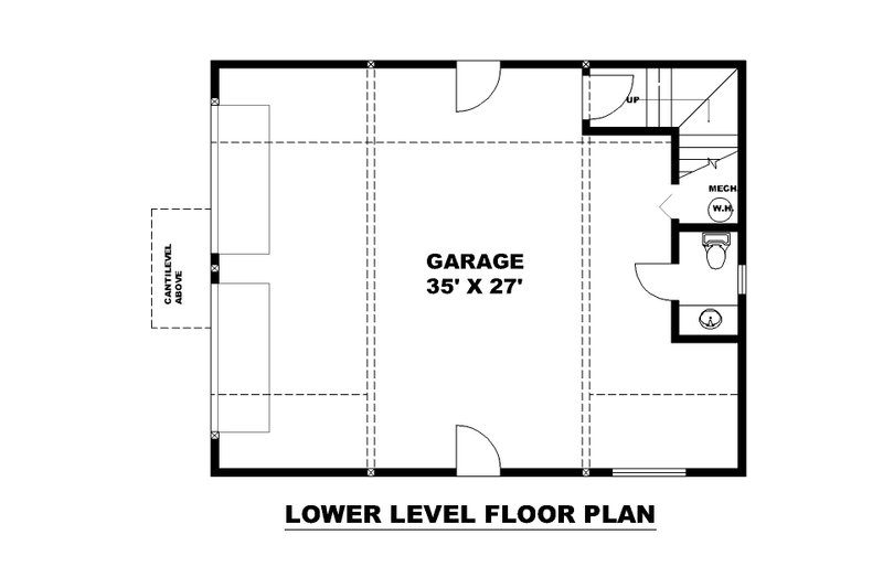 House Plan Design - Floor Plan - Lower Floor for Farmhouse House Plan #117-920 - 1 bed, 1.5 bath