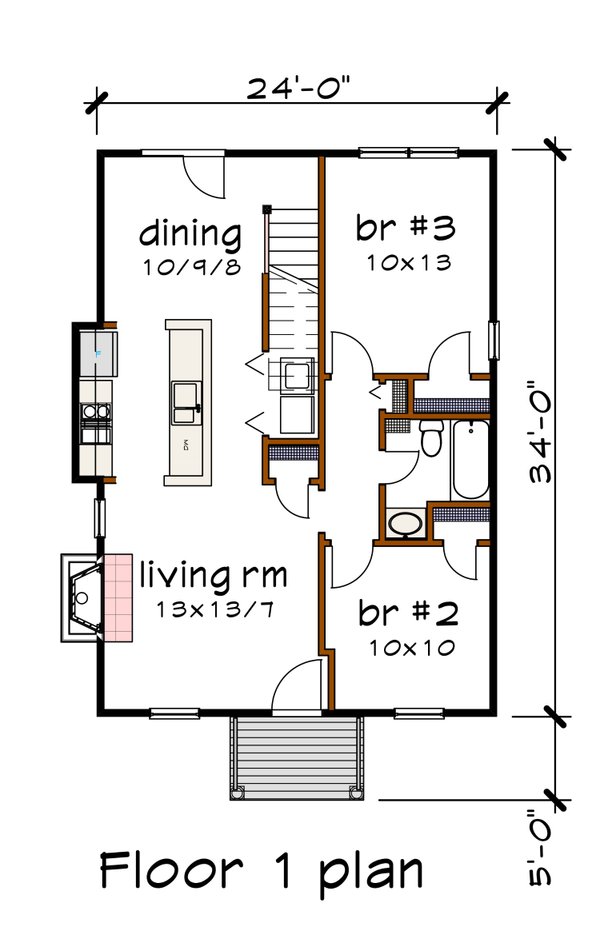 Dream House Plan - Farmhouse Floor Plan - Main Floor Plan #79-332
