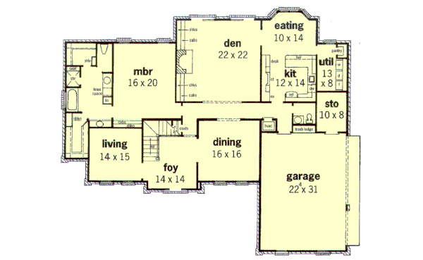 European Floor Plan - Main Floor Plan #16-236