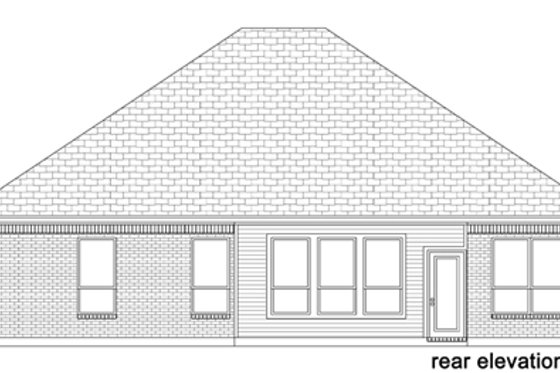 Exterior - Rear Elevation for European House Plan #84-568 - 4 bed, 2 bath