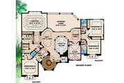 Mediterranean Style House Plan - 5 Beds 4.5 Baths 6162 Sq/Ft Plan #27-397 