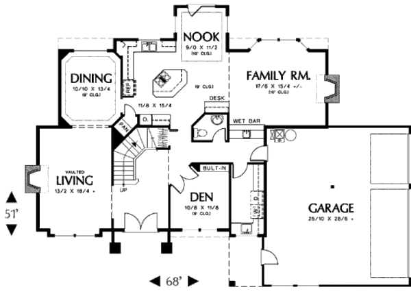 Architectural House Design - Traditional Floor Plan - Main Floor Plan #48-449